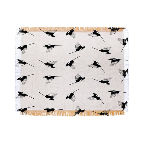 Elisabeth Fredriksson Magpies Throw Blanket