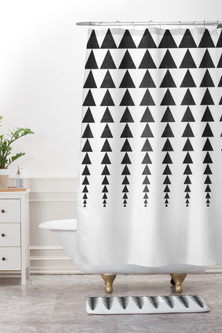 Elisabeth Fredriksson Minimal Triangles Shower Curtain And Mat