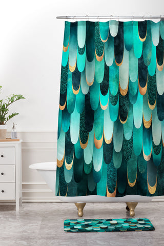 Elisabeth Fredriksson Ocean Scales Shower Curtain And Mat