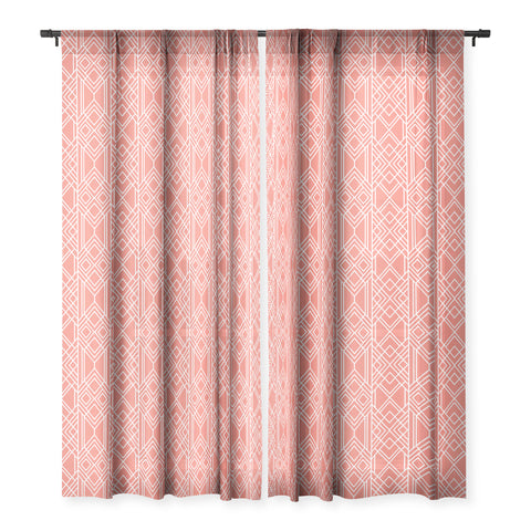 Elisabeth Fredriksson Peach Echo Geo Sheer Window Curtain