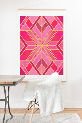 Elisabeth Fredriksson Pink Geo Star Art Print And Hanger