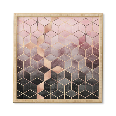 Elisabeth Fredriksson Pink Grey Gradient Cubes 2 Framed Wall Art
