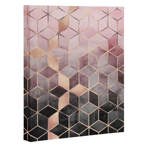 Elisabeth Fredriksson Pink Grey Gradient Cubes 2 Art Canvas