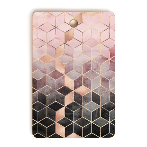 Elisabeth Fredriksson Pink Grey Gradient Cubes 2 Cutting Board Rectangle