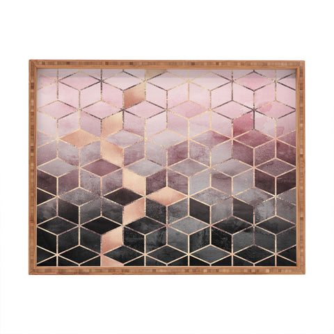 Elisabeth Fredriksson Pink Grey Gradient Cubes 2 Rectangular Tray