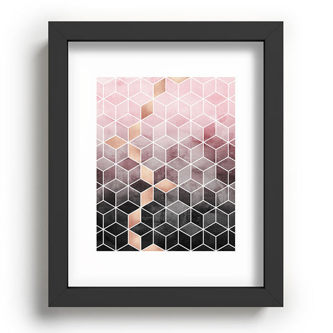 Elisabeth Fredriksson Pink Grey Gradient Cubes Recessed Framing Rectangle