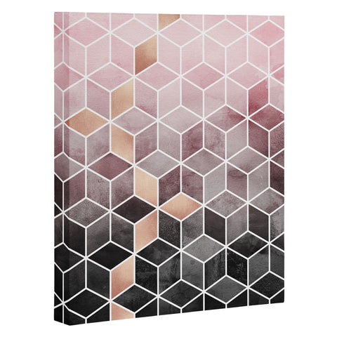 Elisabeth Fredriksson Pink Grey Gradient Cubes Art Canvas