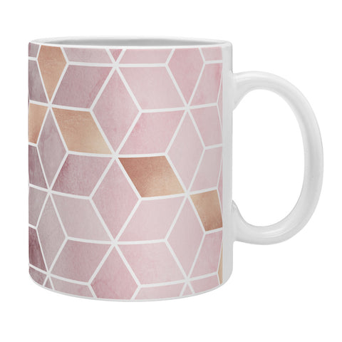Elisabeth Fredriksson Pink Grey Gradient Cubes Coffee Mug