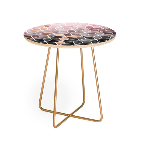Elisabeth Fredriksson Pink Grey Gradient Cubes Round Side Table