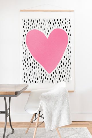 Elisabeth Fredriksson Pink Heart Art Print And Hanger