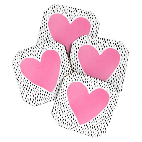 Elisabeth Fredriksson Pink Heart Coaster Set
