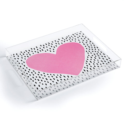 Elisabeth Fredriksson Pink Heart Acrylic Tray