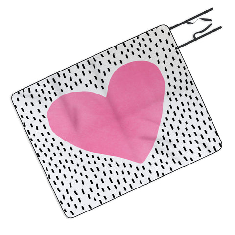 Elisabeth Fredriksson Pink Heart Picnic Blanket