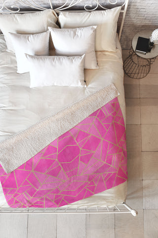 Elisabeth Fredriksson Pink Mosaic Sun Fleece Throw Blanket