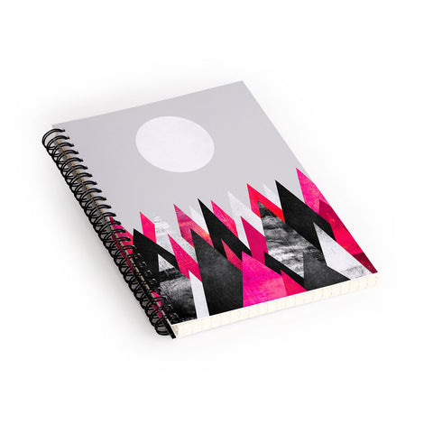 Elisabeth Fredriksson Pink Peaks Spiral Notebook
