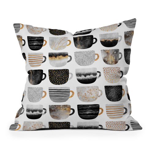 Elisabeth Fredriksson Pretty Coffee Cups 3 Throw Pillow