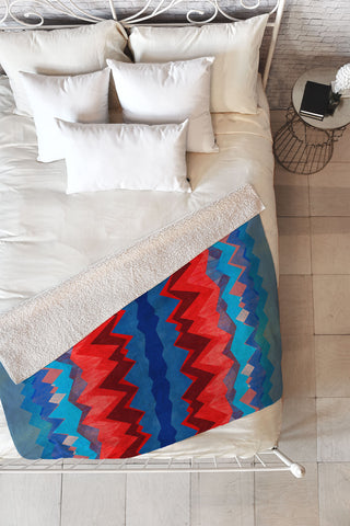 Elisabeth Fredriksson Red Sun Pattern Fleece Throw Blanket