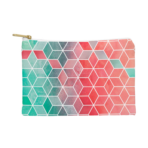 Elisabeth Fredriksson Rose And Turquoise Cubes Pouch
