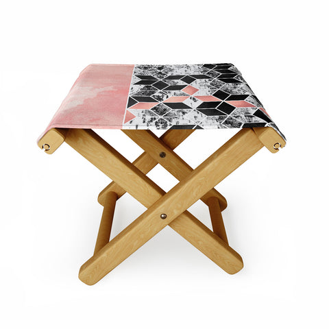 Elisabeth Fredriksson Rose Clouds And Birch Folding Stool