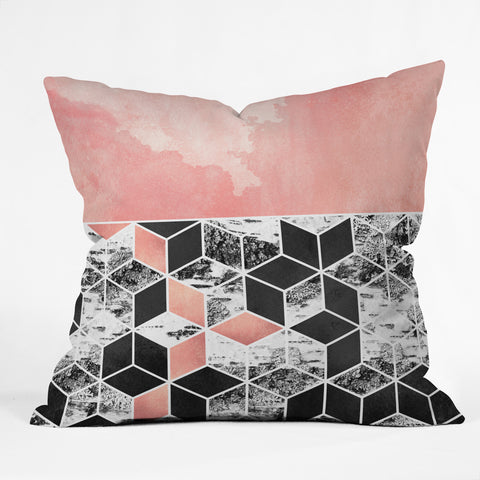 Elisabeth Fredriksson Rose Clouds And Birch Outdoor Throw Pillow