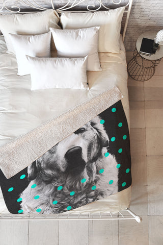 Elisabeth Fredriksson Sleepy Dog Fleece Throw Blanket