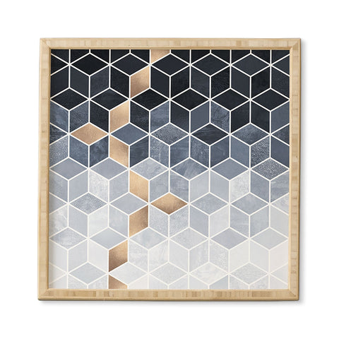 Elisabeth Fredriksson Soft Blue Gradient Cubes Framed Wall Art
