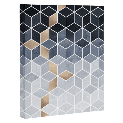Elisabeth Fredriksson Soft Blue Gradient Cubes Art Canvas