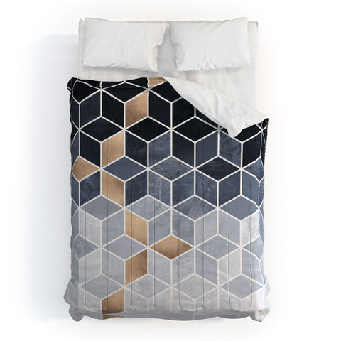 Elisabeth Fredriksson Soft Blue Gradient Cubes Comforter