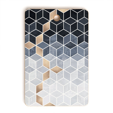 Elisabeth Fredriksson Soft Blue Gradient Cubes Cutting Board Rectangle
