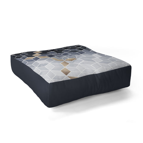 Elisabeth Fredriksson Soft Blue Gradient Cubes Floor Pillow Square