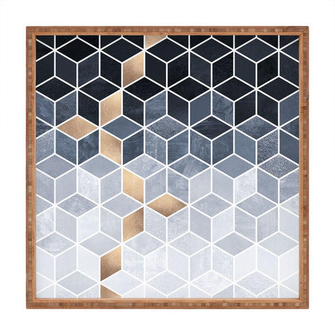 Elisabeth Fredriksson Soft Blue Gradient Cubes Square Tray