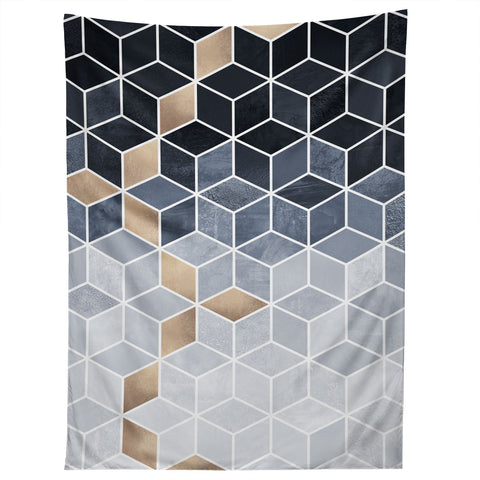 Elisabeth Fredriksson Soft Blue Gradient Cubes Tapestry
