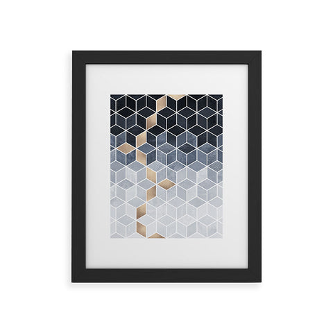 Elisabeth Fredriksson Soft Blue Gradient Cubes Framed Art Print