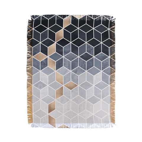 Elisabeth Fredriksson Soft Blue Gradient Cubes Throw Blanket