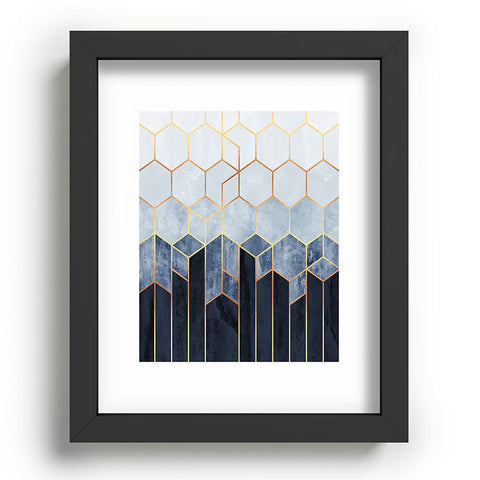 Elisabeth Fredriksson Soft Blue Hexagons Recessed Framing Rectangle