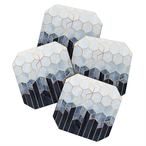 Elisabeth Fredriksson Soft Blue Hexagons Coaster Set