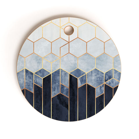 Elisabeth Fredriksson Soft Blue Hexagons Cutting Board Round