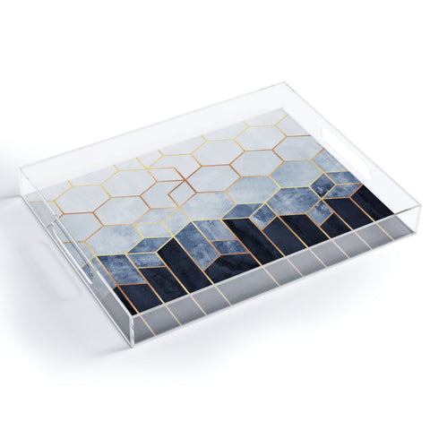 Elisabeth Fredriksson Soft Blue Hexagons Acrylic Tray