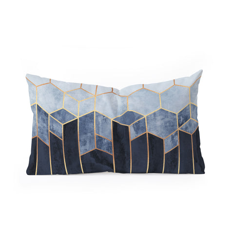 Elisabeth Fredriksson Soft Blue Hexagons Oblong Throw Pillow