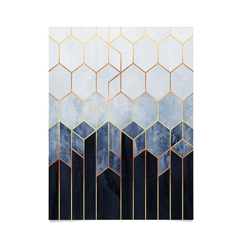 Elisabeth Fredriksson Soft Blue Hexagons Poster