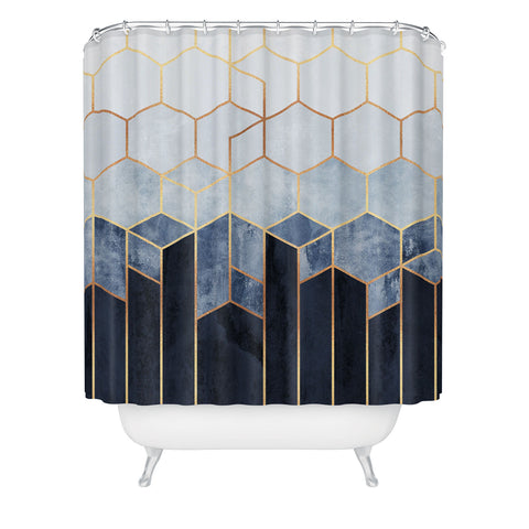 Elisabeth Fredriksson Soft Blue Hexagons Shower Curtain