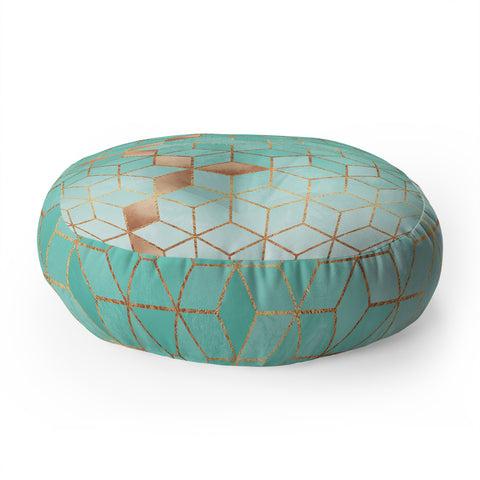 Elisabeth Fredriksson Soft Gradient Aquamarine Floor Pillow Round