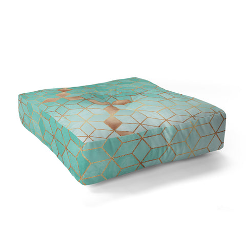 Elisabeth Fredriksson Soft Gradient Aquamarine Floor Pillow Square
