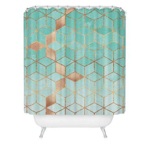 Elisabeth Fredriksson Soft Gradient Aquamarine Shower Curtain