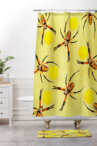 Elisabeth Fredriksson Spiders III Shower Curtain And Mat