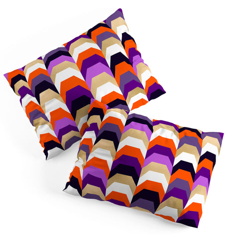Elisabeth Fredriksson Stacks of Purple and Orange Pillow Shams