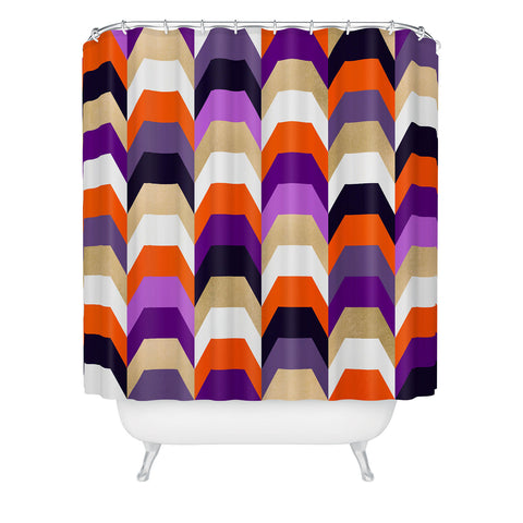 Elisabeth Fredriksson Stacks of Purple and Orange Shower Curtain