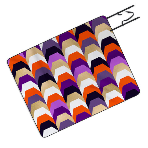 Elisabeth Fredriksson Stacks of Purple and Orange Picnic Blanket