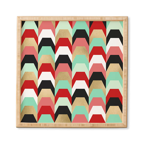 Elisabeth Fredriksson Stacks of Red and Turquoise Framed Wall Art