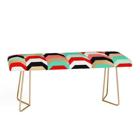 Elisabeth Fredriksson Stacks of Red and Turquoise Bench